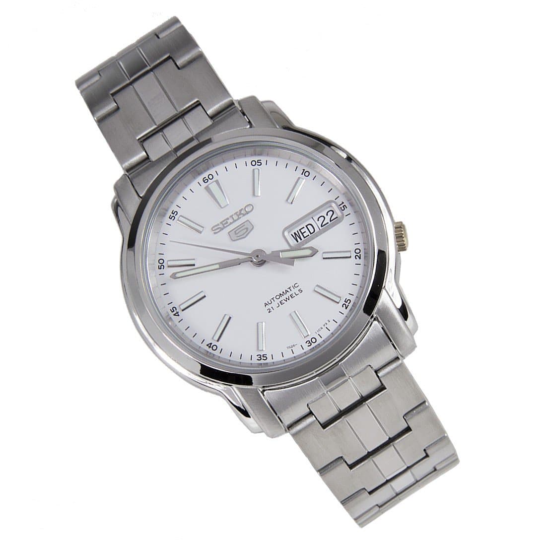 Seiko 5 Classic Men's Size White Dial Stainless Steel Strap Watch SNKL75K1 - Diligence1International