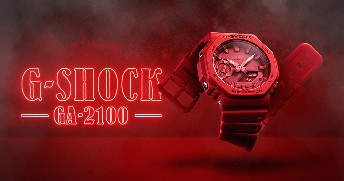 Casio G-Shock Carbon Core Guard RED AP CasiOak Last Dance Watch GA2100-4ADR - Diligence1International