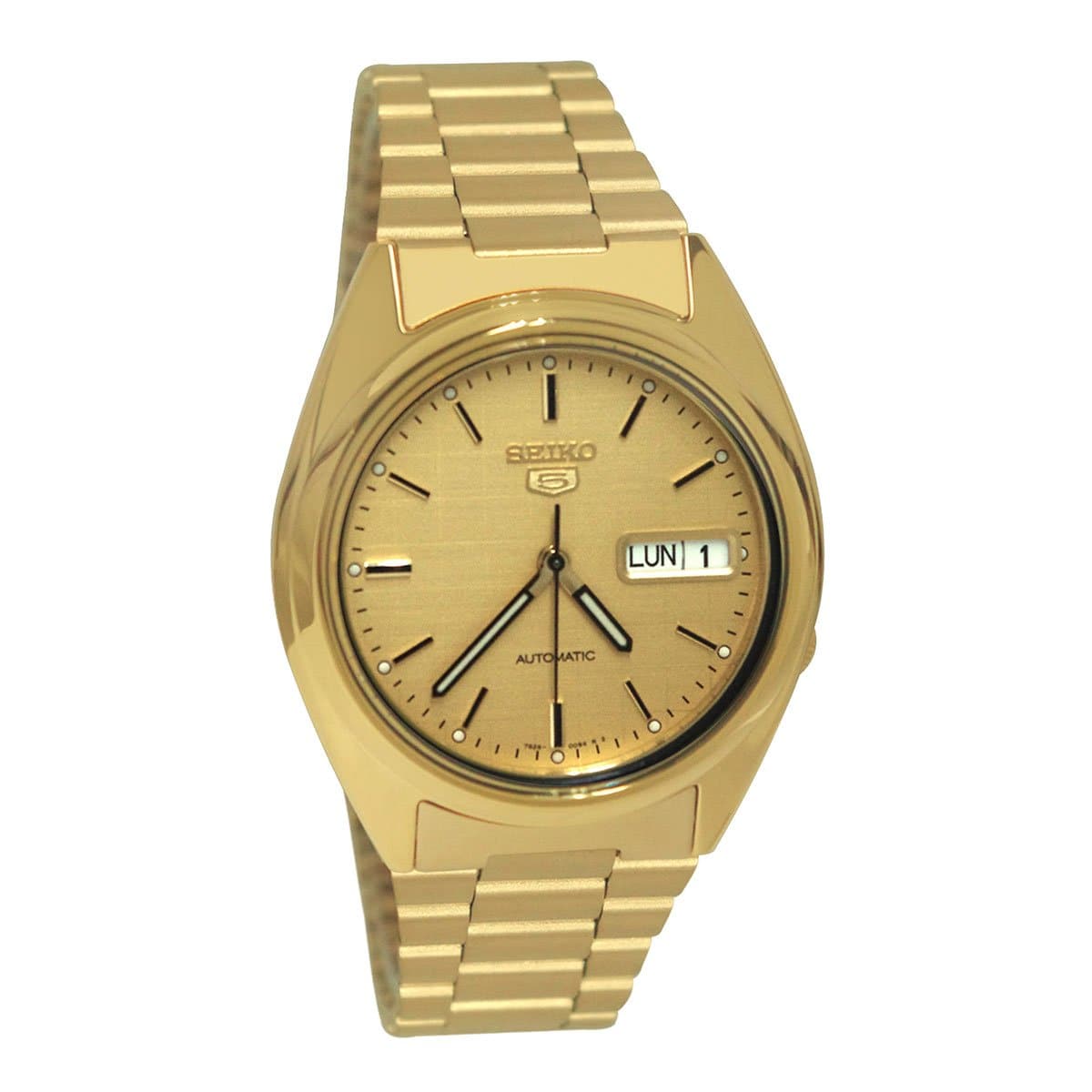 Seiko 5 Classic Mens Size Gold Dial & Plated Stainless Steel Strap Watch SNXL72K1 - Diligence1International