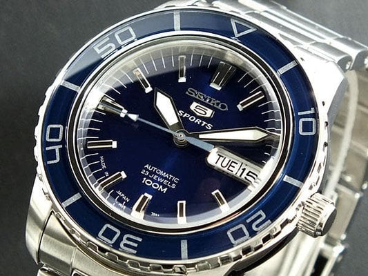 Seiko 5 Sports Japan Made Blue 55 Fathoms Men's Watch SNZH53J1 - Diligence1International