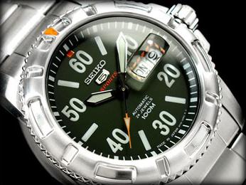 Seiko 5 Sports JAPAN Made Military 100M Green Dial Automatic Men's Watch SRP215J1 - Diligence1International