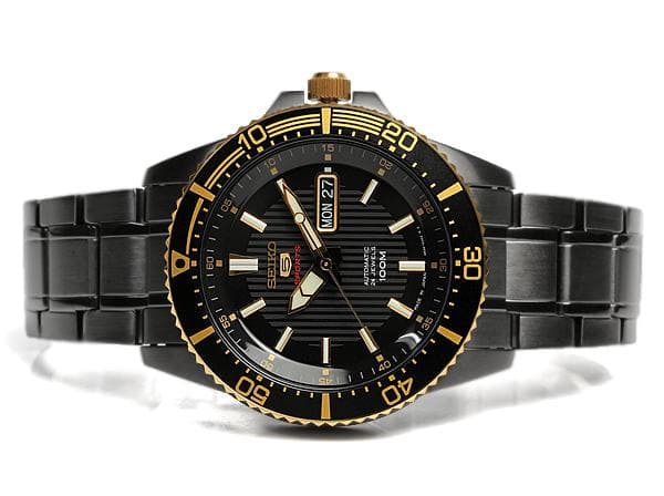 Seiko 5 Sports JAPAN Made 100M Black Ion Plated Automatic Men's Watch SRP558J1 - Diligence1International