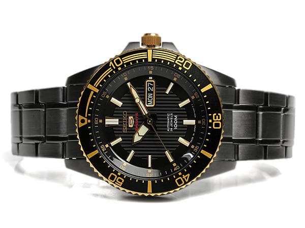 Seiko 5 Sports JAPAN Made 100M Black Ion Plated Automatic Men's Watch SRP558J1 - Diligence1International