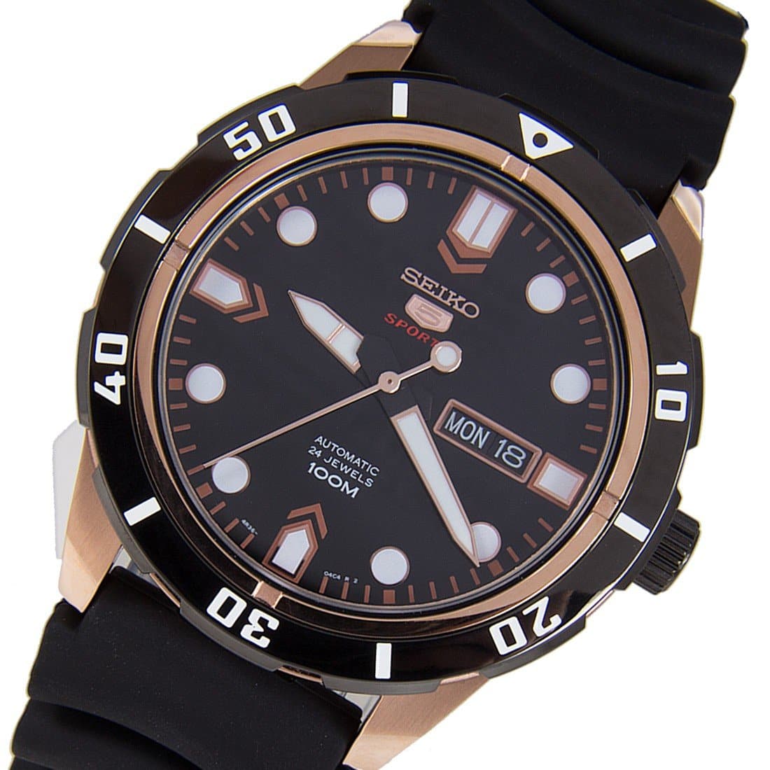 Seiko 5 Sports 100M Automatic Men's Watch Black Dial Rubber Strap SRP680K1 - Diligence1International