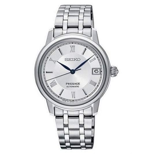Seiko JAPAN Made Presage Silver Dial Ladies' Stainless Steel Watch SRP857J1 - Diligence1International