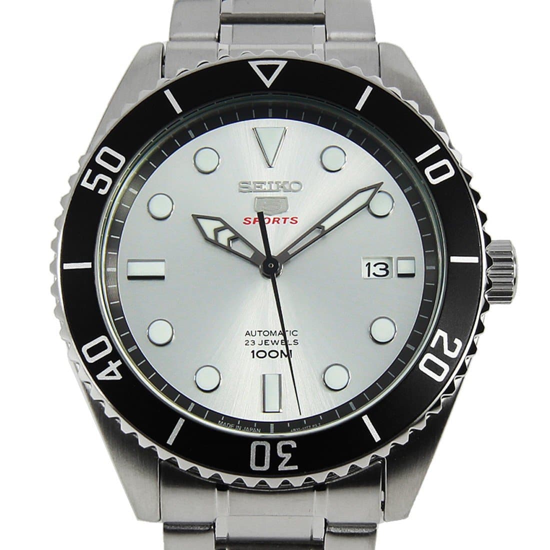 Seiko 5 Sports JAPAN Made 100M Automatic Men's Watch Silver Dial SRPB87J1 - Diligence1International