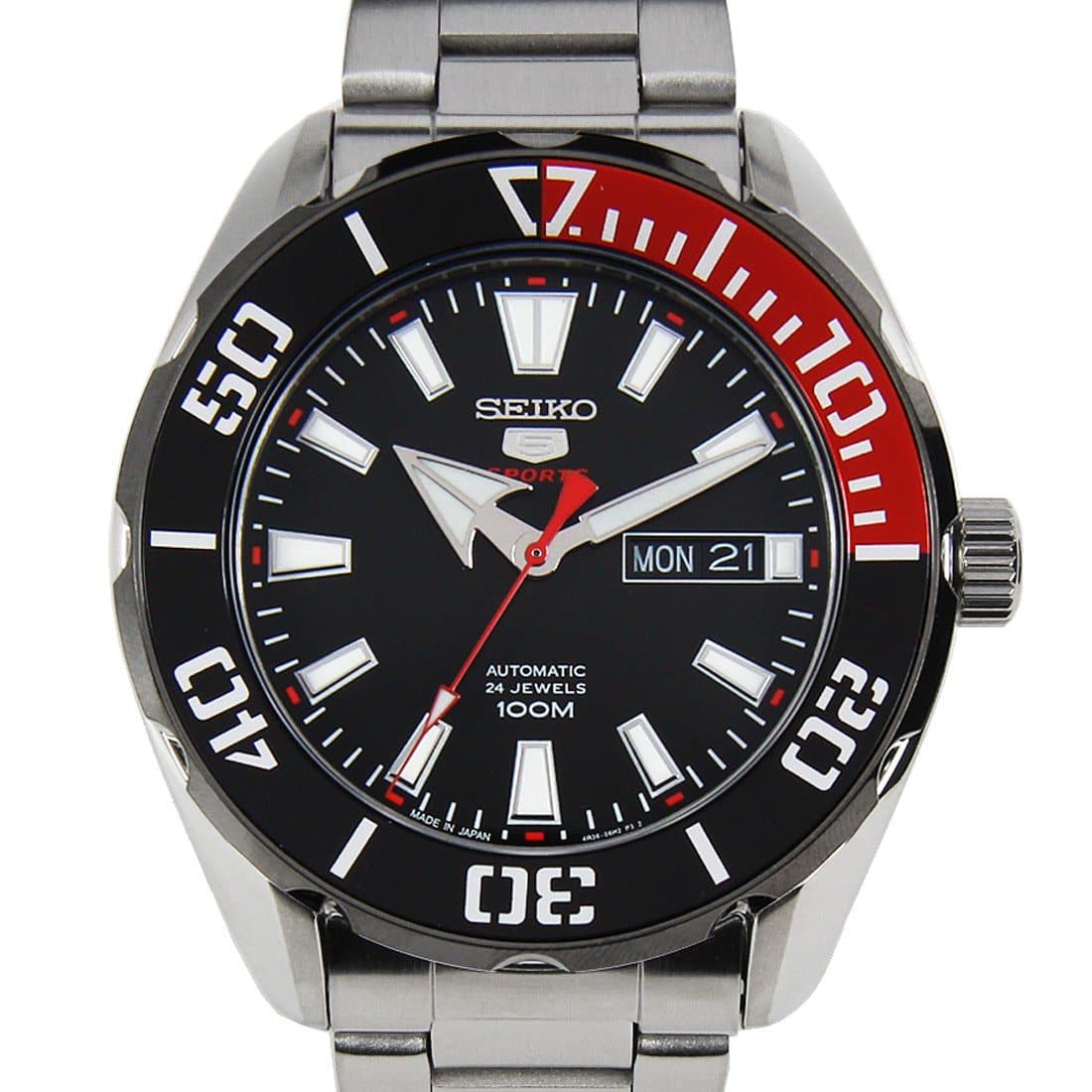Seiko 5 Sports JAPAN Made 100M Coke Men's Stainless Strap Watch SRPC57J1 - Diligence1International
