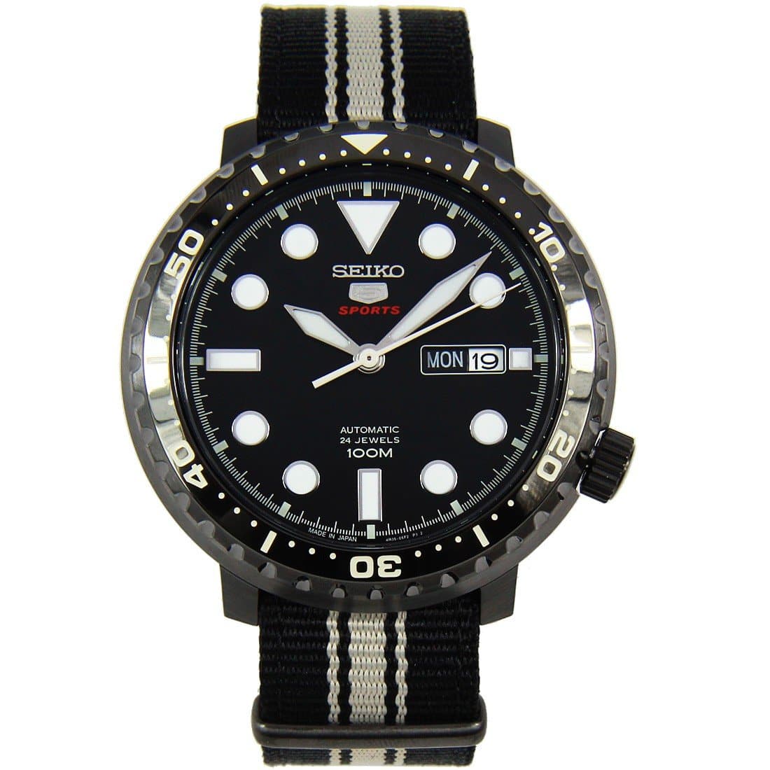 Seiko 5 Sports JAPAN Made Bottle Cap 100M Men's Nylon Strap Watch SRPC67J1 - Diligence1International