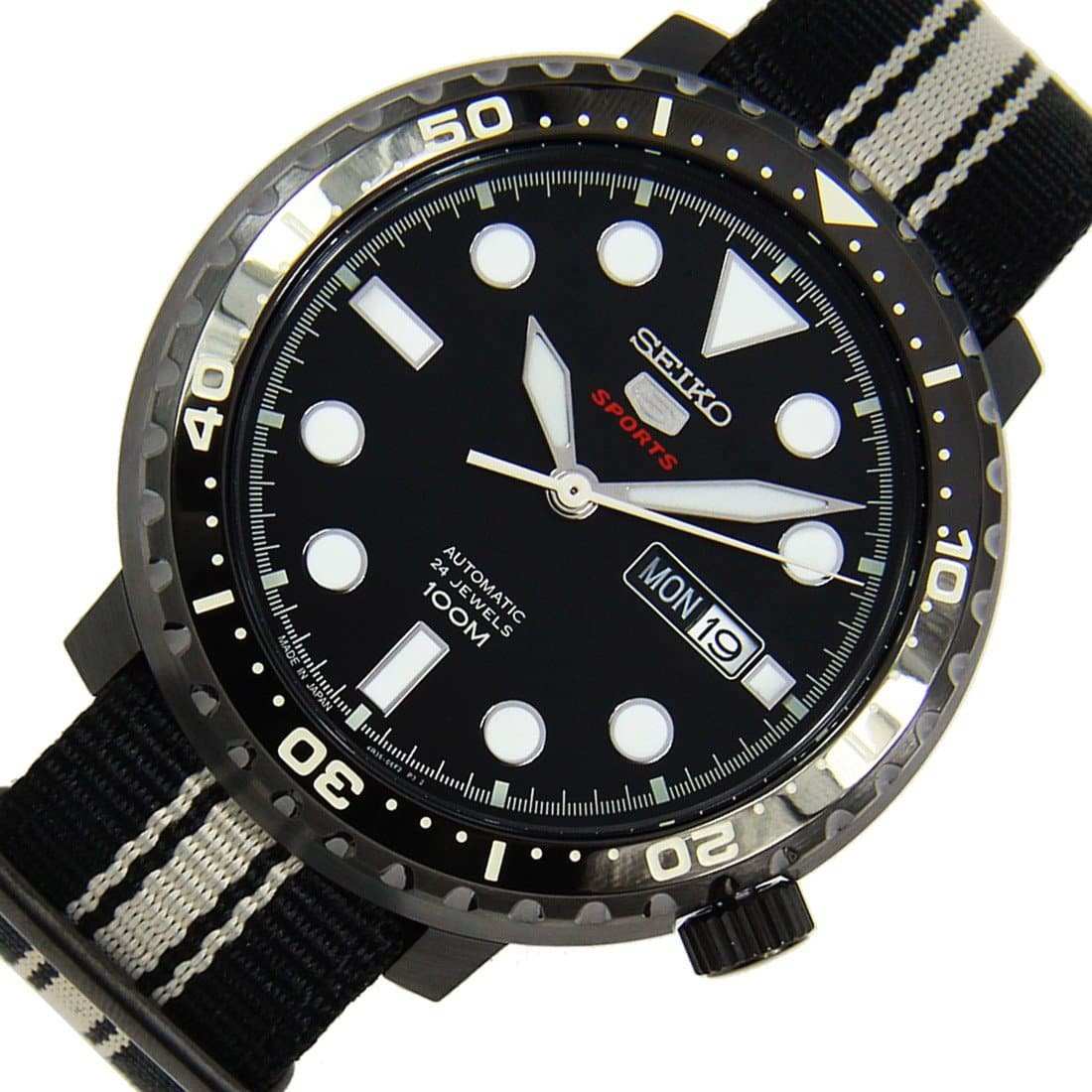 Seiko 5 Sports JAPAN Made Bottle Cap 100M Men's Nylon Strap Watch SRPC67J1 - Diligence1International