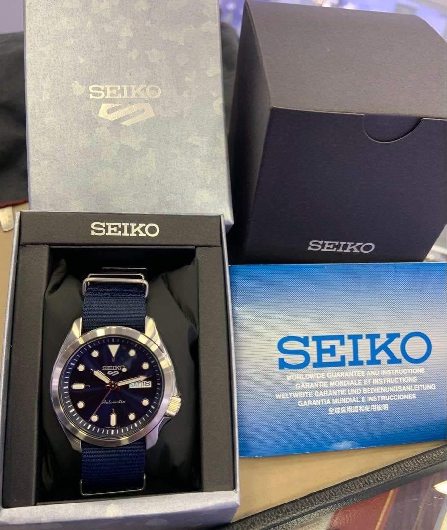 NEW Seiko 5 Sports 100M Automatic Men's Watch All Navy Blue Nylon Strap SRPE63K1 - Diligence1International
