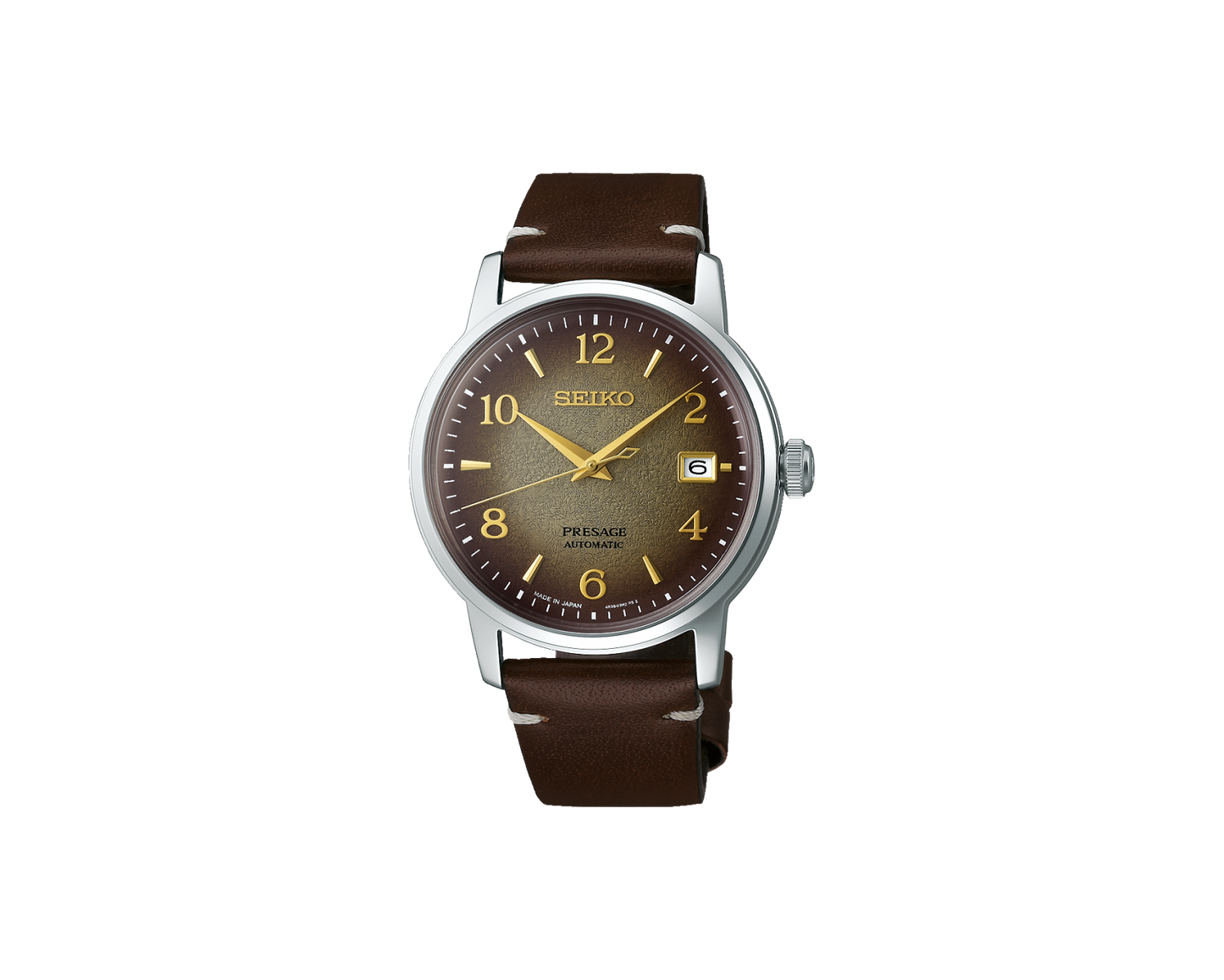 Seiko Presage LE Cocktail Time Hojicha Brown Men's Leather Strap Watch SRPF43J1 - Diligence1International