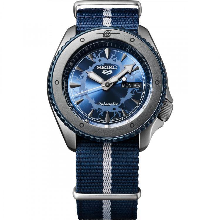 Seiko 5 Sports 100M Naruto LE Sasuke Uchiha Automatic Men's Watch Blue Dial Nylon Strap SRPF69K1 - Diligence1International