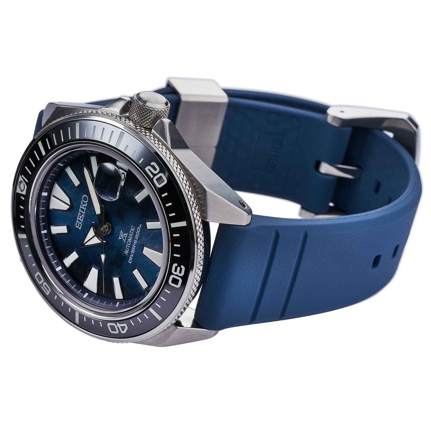 Seiko SE Save the Ocean Dark Manta Ray King Samurai Diver's Men's Rubber Strap Watch SRPF79K1 - Diligence1International