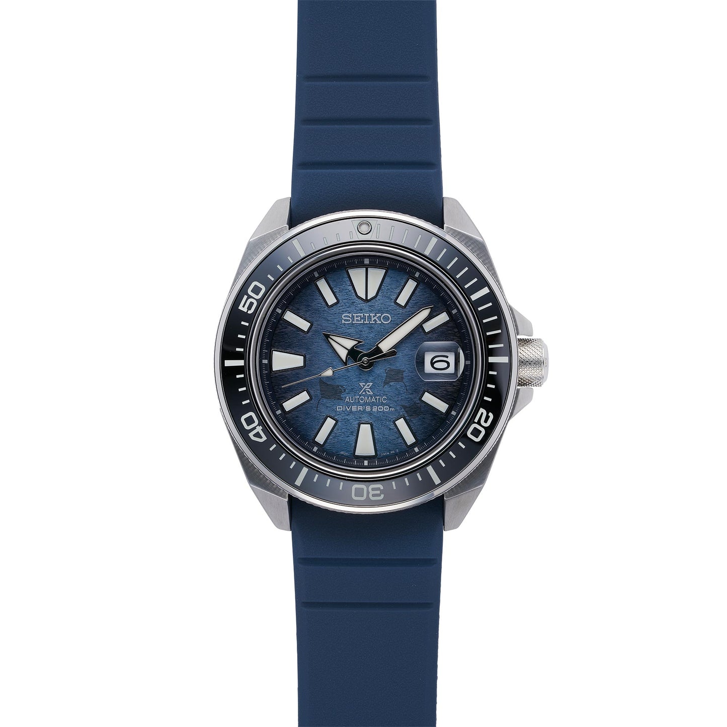 Seiko SE Save the Ocean Dark Manta Ray King Samurai Diver's Men's Rubber Strap Watch SRPF79K1 - Diligence1International