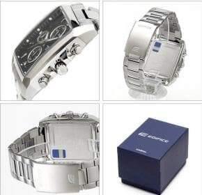Casio Edifice Rectangle Chronograph Black Dial Men's Stainless Steel Watch EFR-511D-1AV - Diligence1International