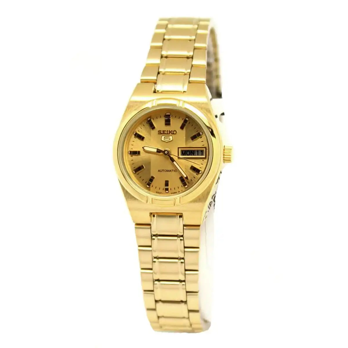Seiko 5 Classic Gold Dial Couple's Gold Plated Stainless Steel Watch Set SNKK20K1+SYM600K1 - Diligence1International