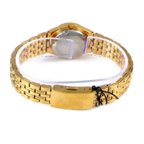 Seiko 5 Classic Ladies Size Black Dial Gold Plated Stainless Steel Strap Watch SYMA06K1 - Diligence1International
