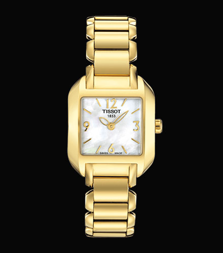 Tissot Swiss Made T-Wave Stylist-T Ladies' MOP Gold Plated Watch T02.5.285.82 - Diligence1International