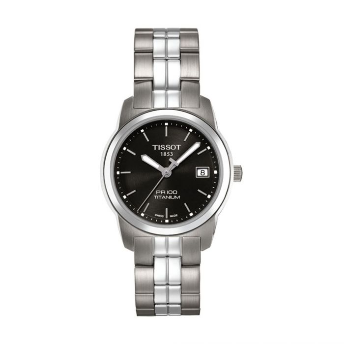 Tissot Swiss Made T-Classic PR100 Titanium Black Dial Ladies Watch T0493104405100 - Diligence1International