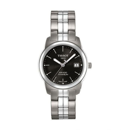 Tissot Swiss Made T-Classic PR100 Titanium Black Dial Ladies Watch T0493104405100 - Diligence1International