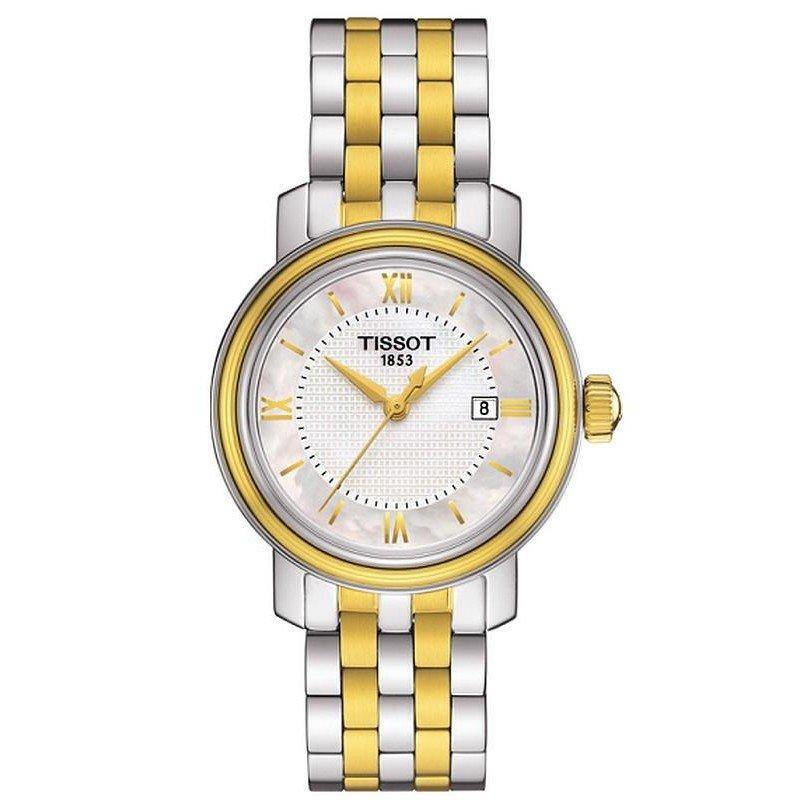 Tissot Swiss Made T-Classic Bridgeport 2 Tone Gold Plated MOP Ladies' Watch T0970102211800 - Diligence1International