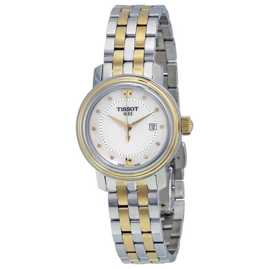 Tissot Swiss Made T-Classic Bridgeport 2 Tone Gold Plated MOP Ladies' Watch T0970102211600