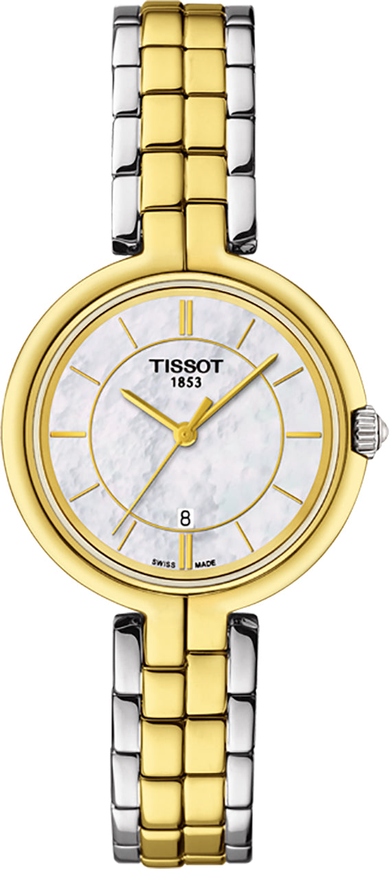 Tissot Swiss Made T-Lady Flamingo MOP 2 Tone Gold Plated Ladies' Watch T0942102211101 - Diligence1International