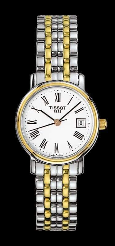 Tissot Swiss Made T-Classic Desire 2 Tone Gold Plated Ladies' Watch T52.2.281.13 - Diligence1International