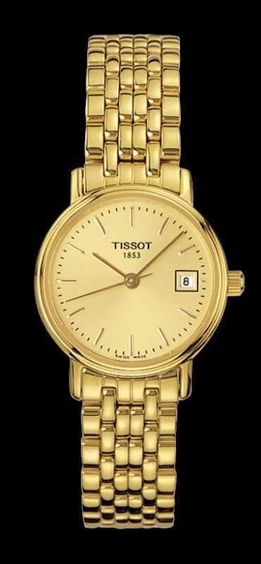 Tissot Swiss Made T-Classic Desire All Gold Plated Ladies' Watch T52.5.281.21 - Diligence1International