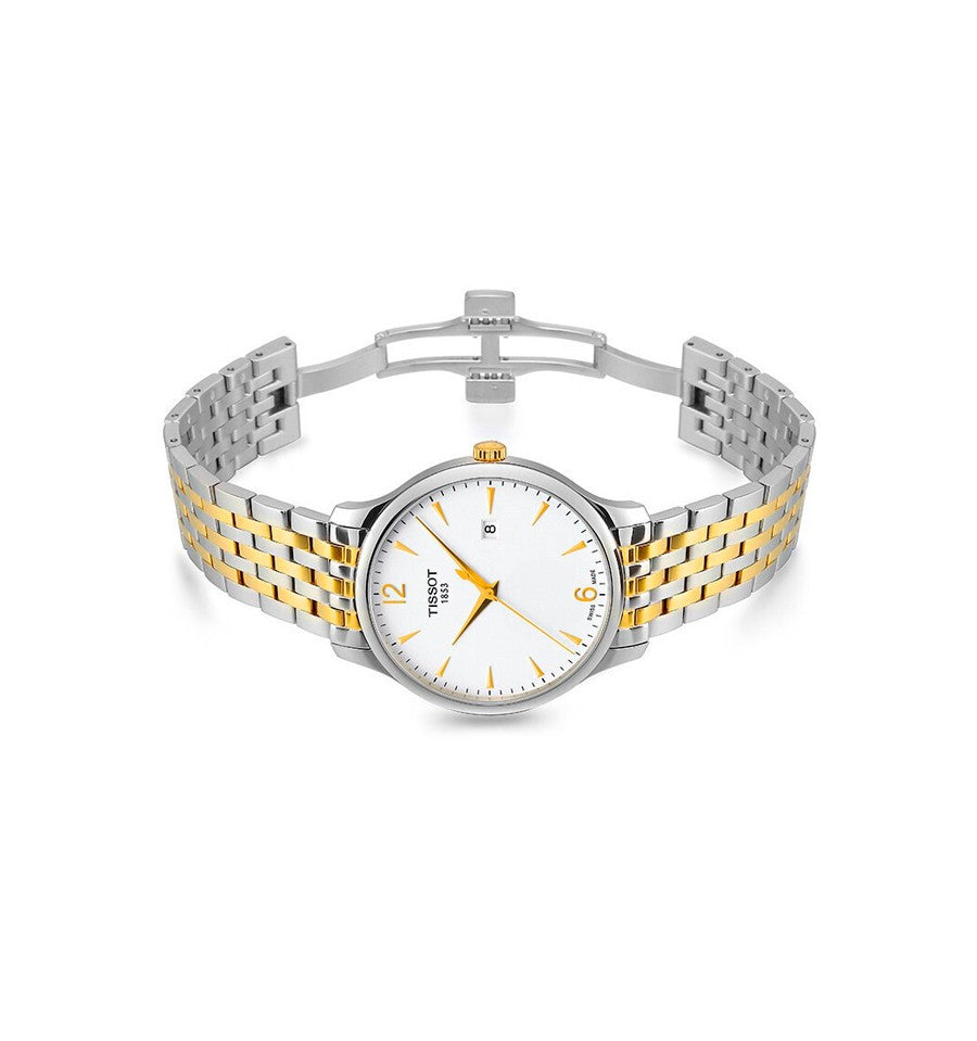 Tissot Swiss Made T-Classic Tradition 2 Tone Gold Plated Men's Watch T0636102203700