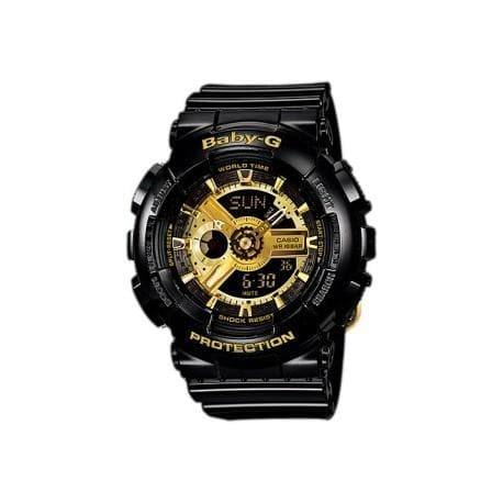 Casio Baby-G BA-110 Black & Gold Series Analog-Digital Black x Gold Dial Watch BA110-1ADR - Diligence1International