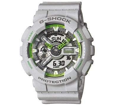 Casio G-Shock GA110 Series Anadigi Neon Color Dr. Doom Grey Hulk Watch GA110TS-8A3DR - Diligence1International