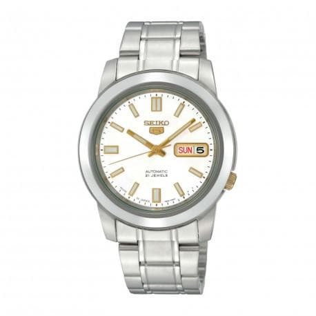 Seiko 5 Classic Men's Size White Dial Stainless Steel Strap Watch SNKK07K1 - Diligence1International
