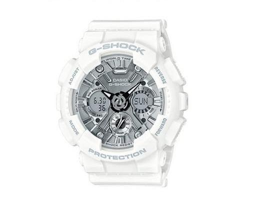 Casio G-Shock Anadigi Black Metallic Face Ladies' White Watch GMAS120MF-7A1DR - Diligence1International