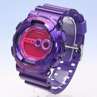 Casio G-Shock Big Case Digital Crazy Colors Purple Barney Watch GD100SC-6DR - Diligence1International