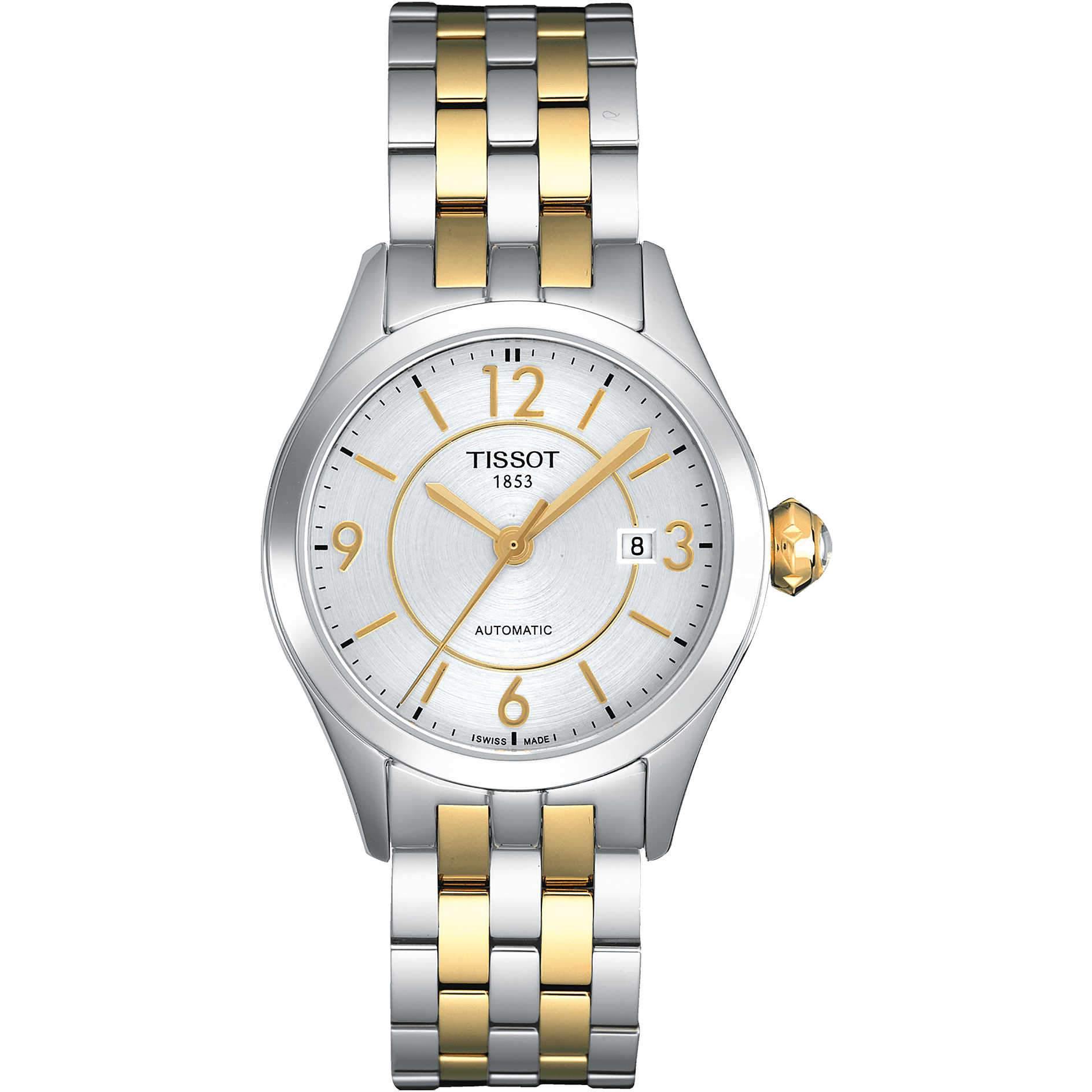 Tissot Swiss Made T-One 2 Tone Gold Plated Ladies' Automatic Watch T038.007.22.037.00 - Diligence1International