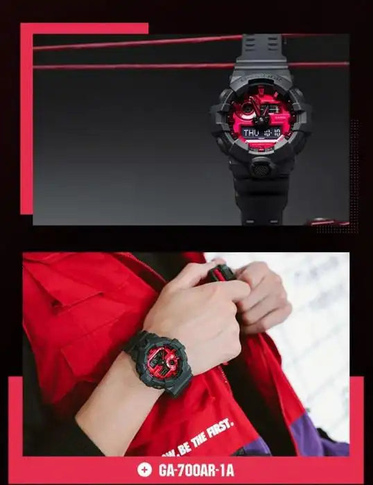 Casio G-Shock Special Color Adrenaline Black x Red Dial x Grey Accents Watch Last Dance GA700AR-1ADR - Diligence1International