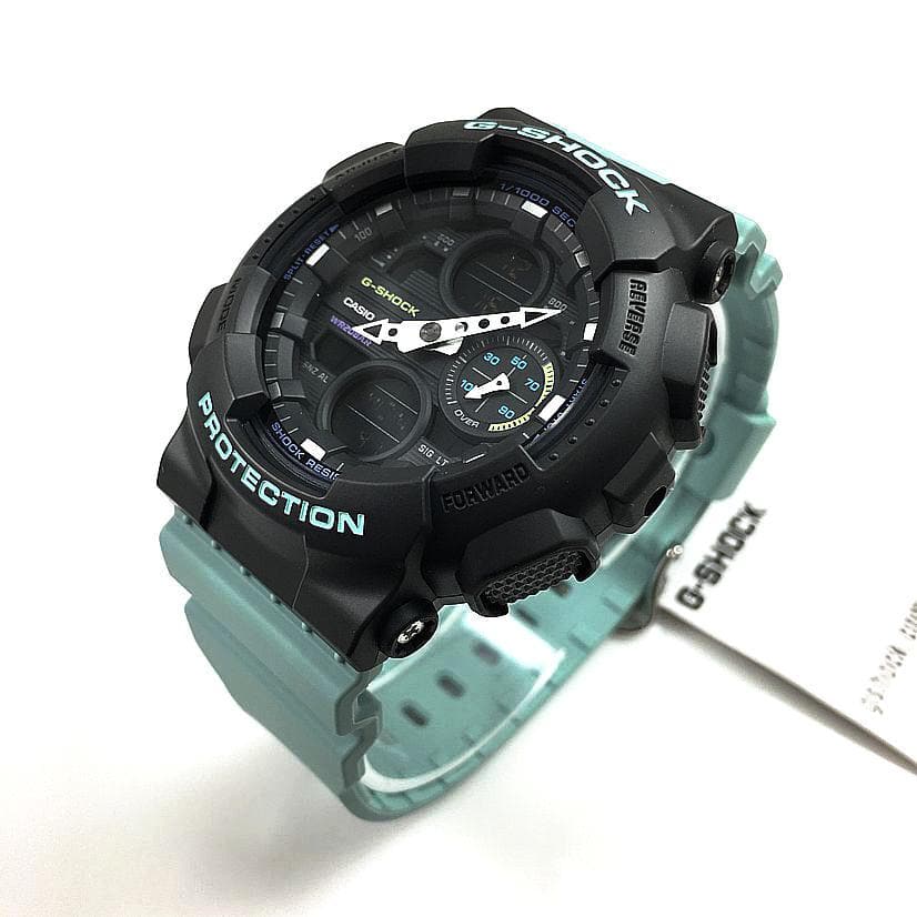 Casio G-Shock Sneaker S Series Analog-Digital Black x Teal Strap Ladies' Watch GMAS140-2ADR - Diligence1International