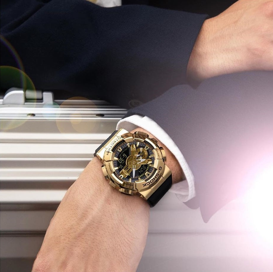Casio G-Shock Metal Covered Series Analog-Digital Gold x Black Watch GM110G-1A9DR