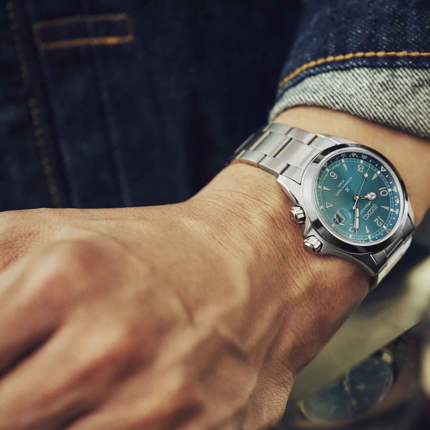 Seiko Japan Made Prospex Alpinist Tealpine Green Men's Stainless Watch SPB503J1