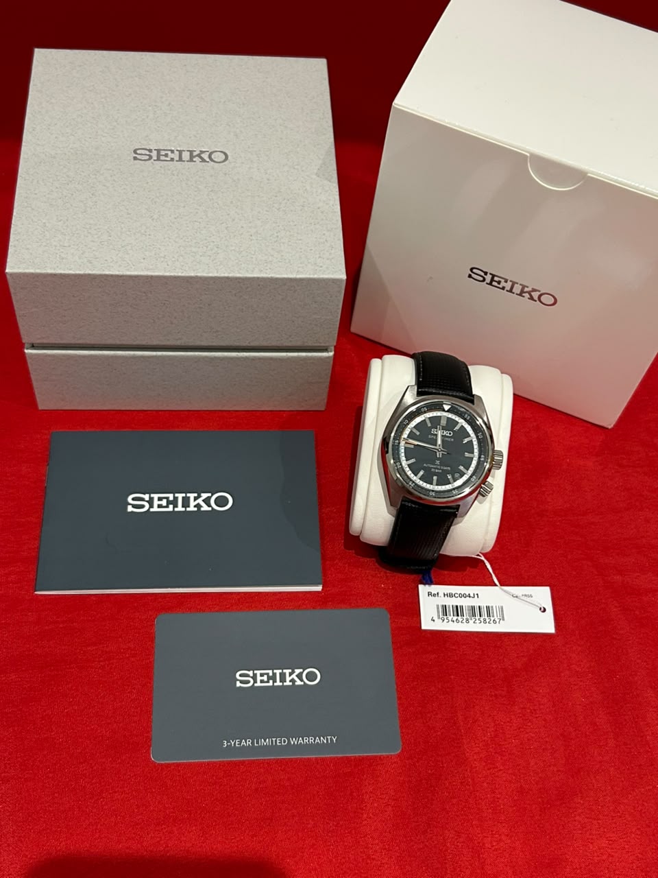 Seiko Prospex Speedtimer Automatic Black Men's Leather Strap Watch HBC004J1