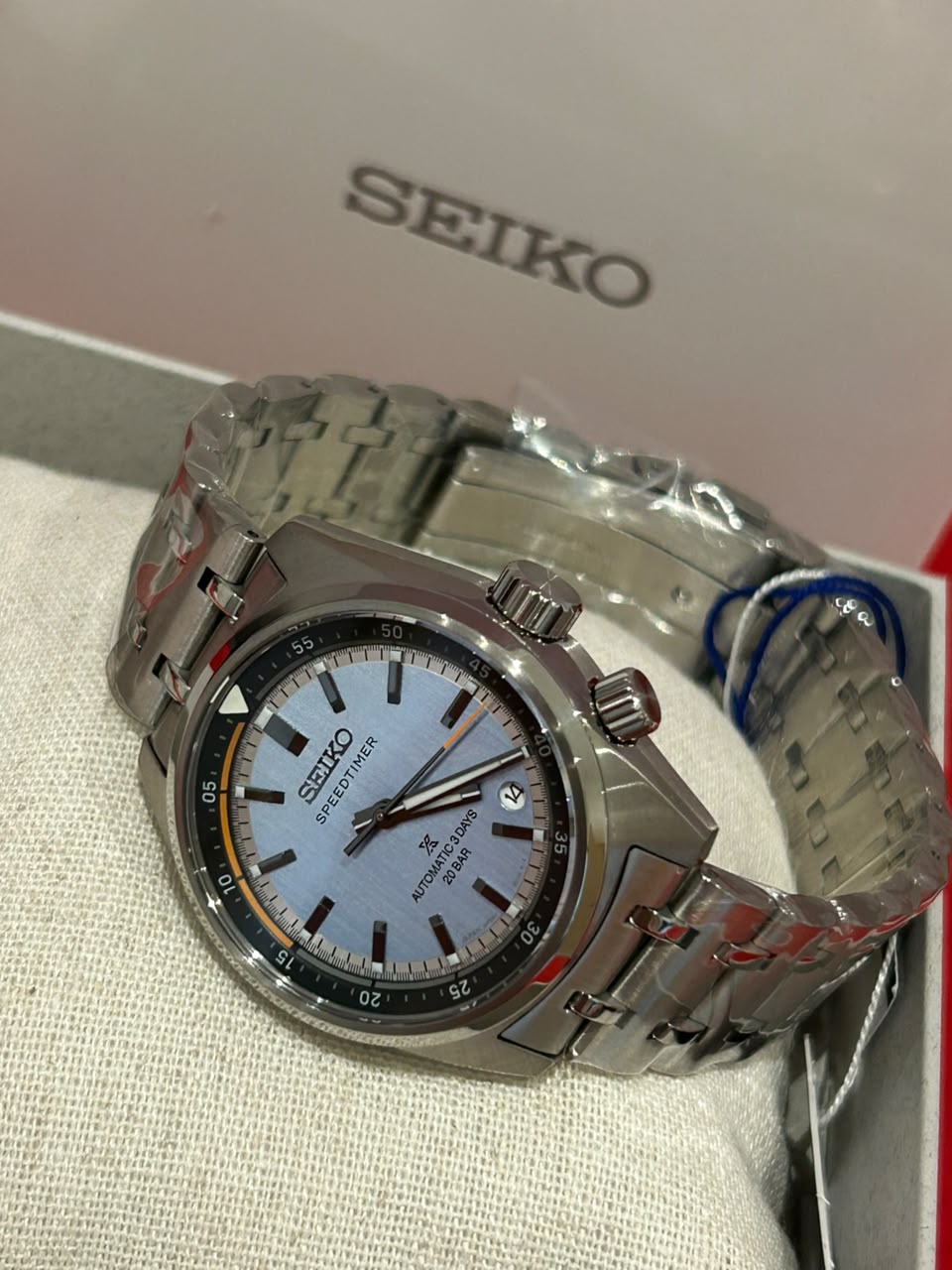 Seiko Prospex Speedtimer Automatic Sky Blue Men's Stainless Watch HBC003J1