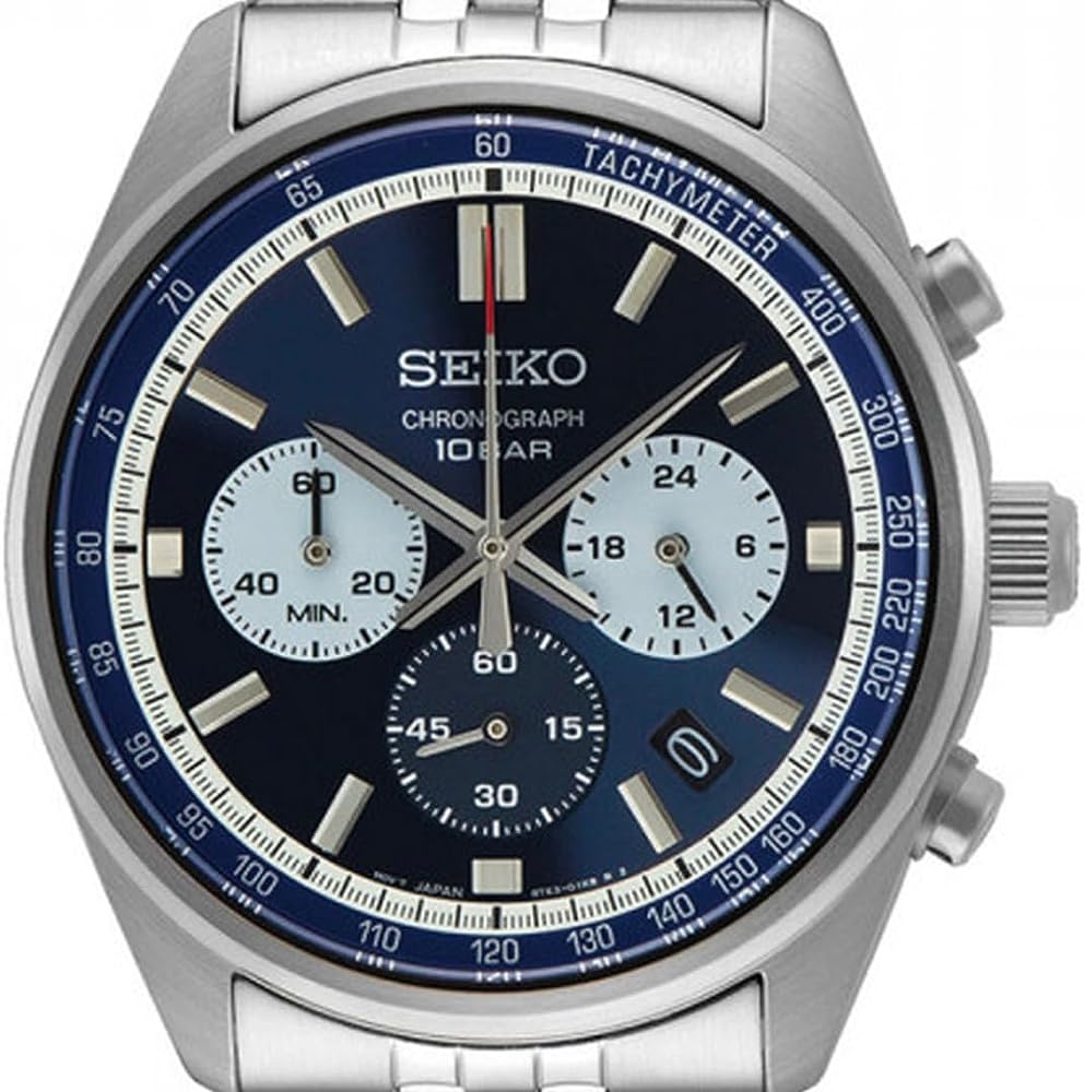 Seiko Chronograph Classic Men's Stainless Steel  Watch SSB427P1 Blue