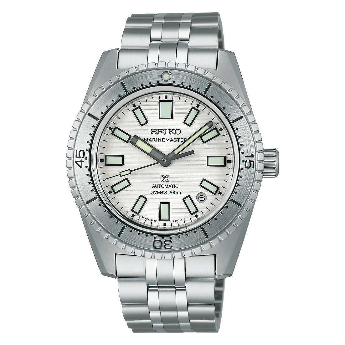 Seiko 62MAS Prospex LE White High Water Marinemaster Men's Stainless Steel Watch SJE097J1