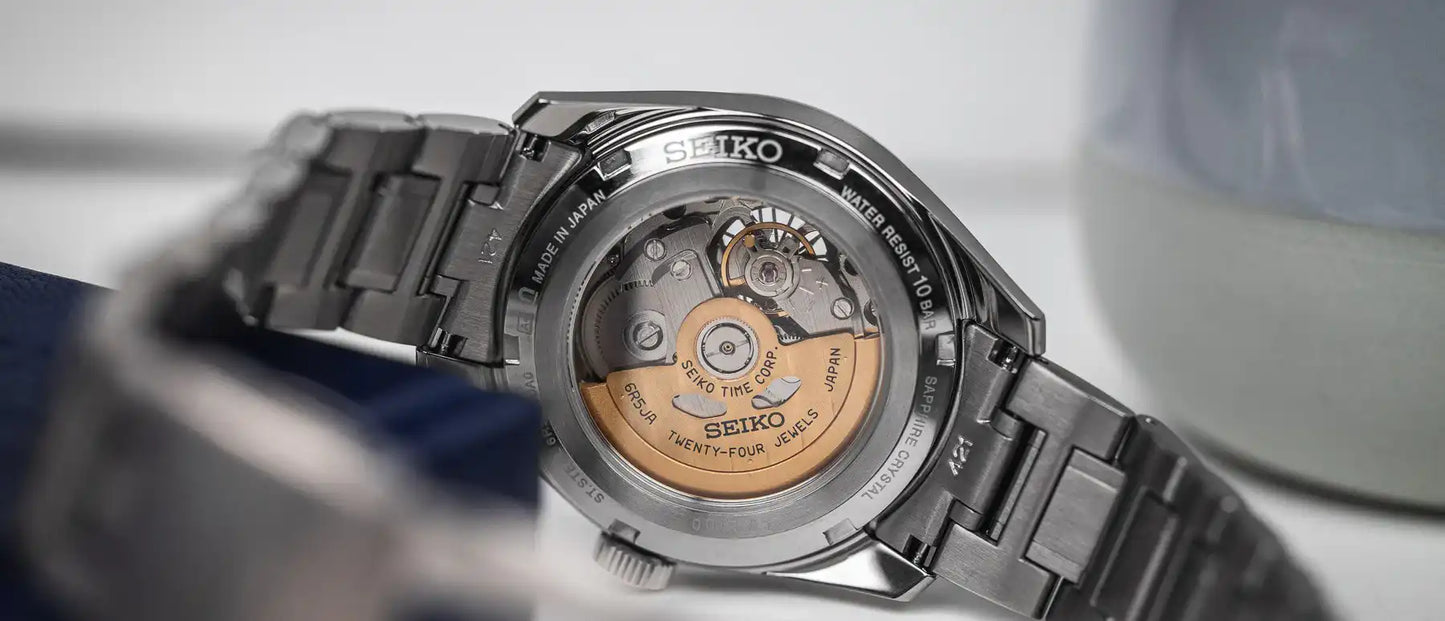 Seiko Japan Made Presage Sharp Edged Series Aitetsu Blue Open Heart Men's Stainless Steel Watch SPB417J1