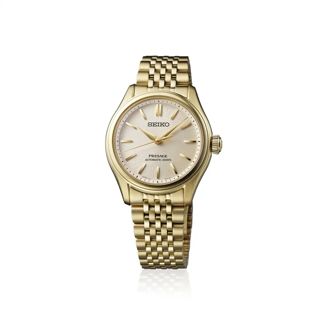 Seiko Presage Shiro-iro Classic Series Gold Plated Mid Size Men's Watch SPB524J1