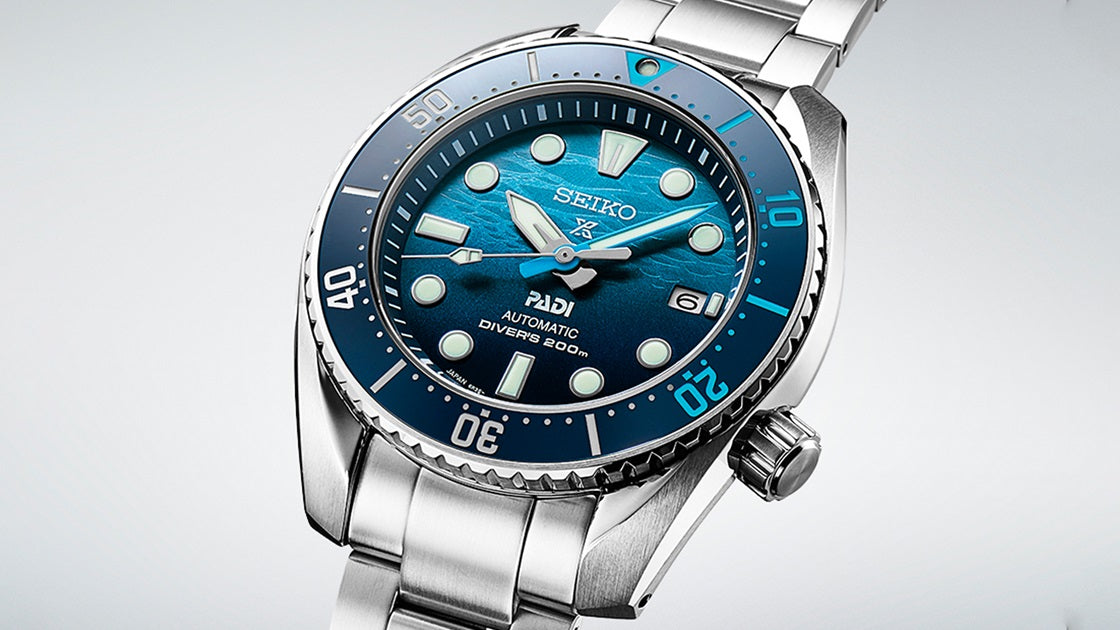 Seiko Prospex PADI SE King Sumo Great Blue Diver's Men's Blue Stainless Steel Watch SPB375J1
