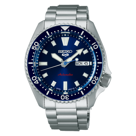 Seiko 5 100M Koniro Blue Dial Automatic Stainless Steel Watch SRPL83K1
