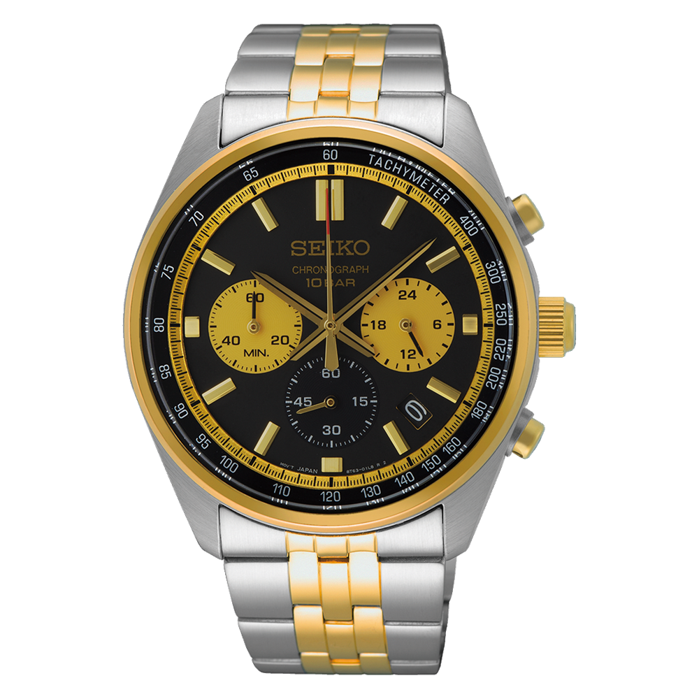 Seiko chronograph gold clearance plated