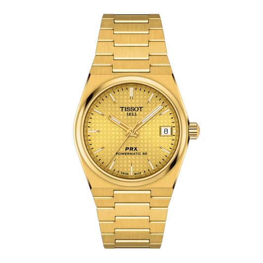 Tissot Swiss Made PRX Powermatic 80 35mm Automatic Gold-Plated Ladies' Watch T137.207.33.021.00
